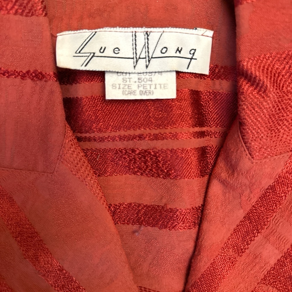 Vintage 1980s Sue Wong Elegant Rust Skirt Set, jacket and skirt small - Picture 4 of 8